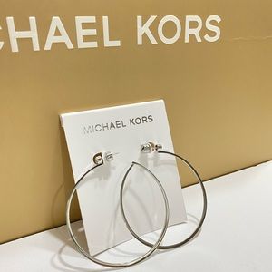 NWT MK silver tone hoop earrings